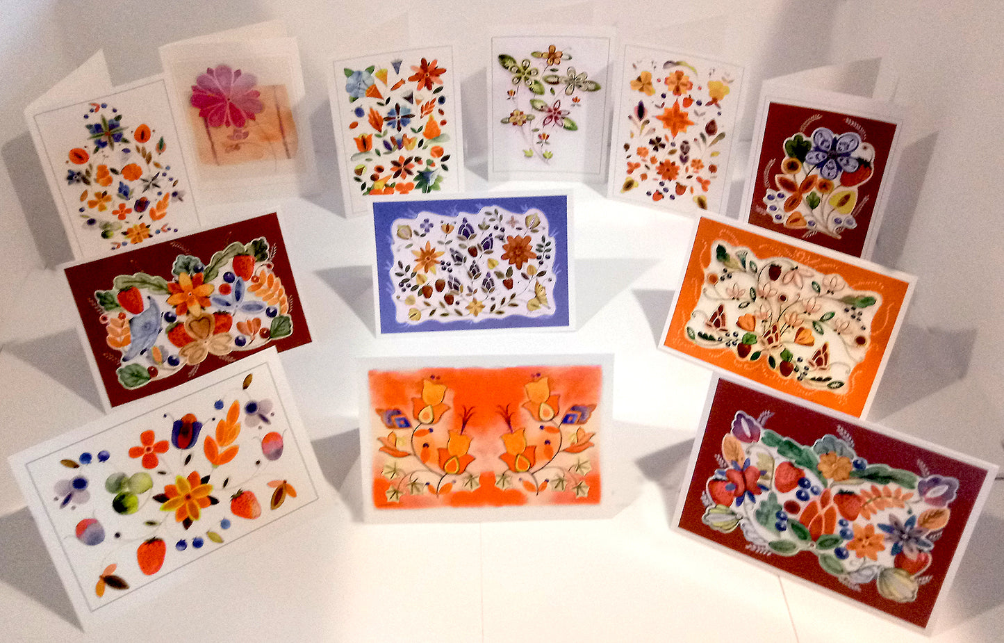 Woodland Floral Collection - 12 blank cards with envelopes